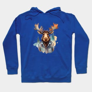 Moose in a shirt Hoodie